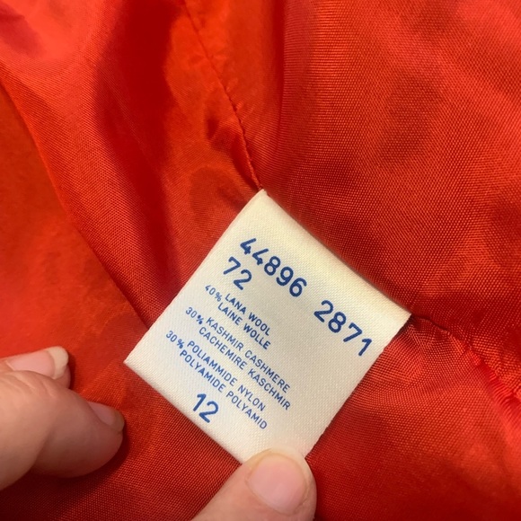 Vintage Pepperino Regular Red Wool/Cashmere Blazer Jacket with Crest, Size 12 - Picture 4 of 10